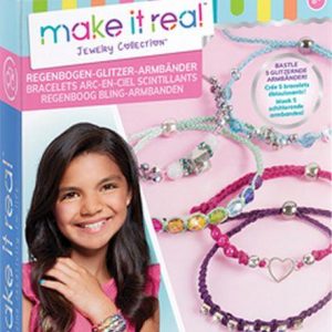 Make it Real Regenbogen Glitzer Armbände